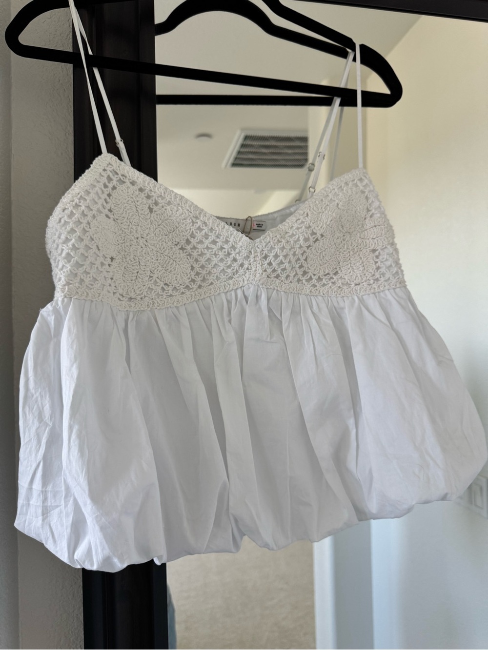 Lush White Crochet Bustier Crop Top NWOT